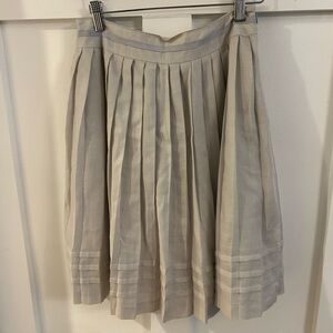Soup Skirt Below Knee Length Midi pleated Cotton Blend 9 Off White Used